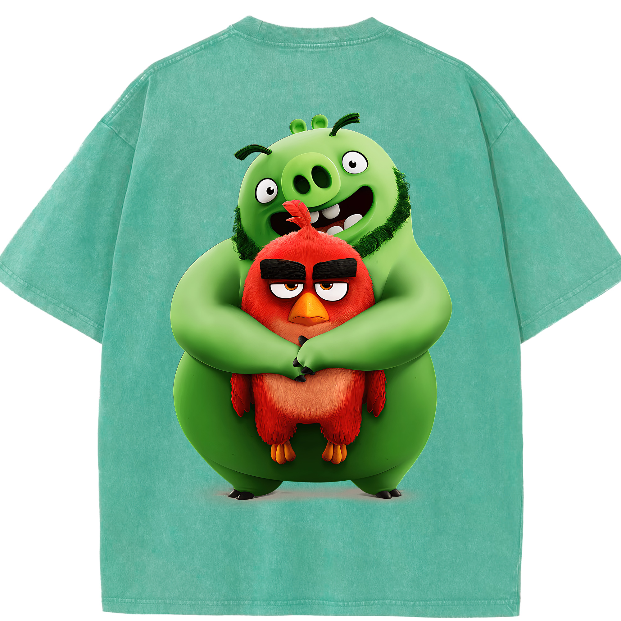 （画像用） Angry Birds アングリーバード 綿100% ヴィンテージ風 半袖Tシャツ（背面プリント）